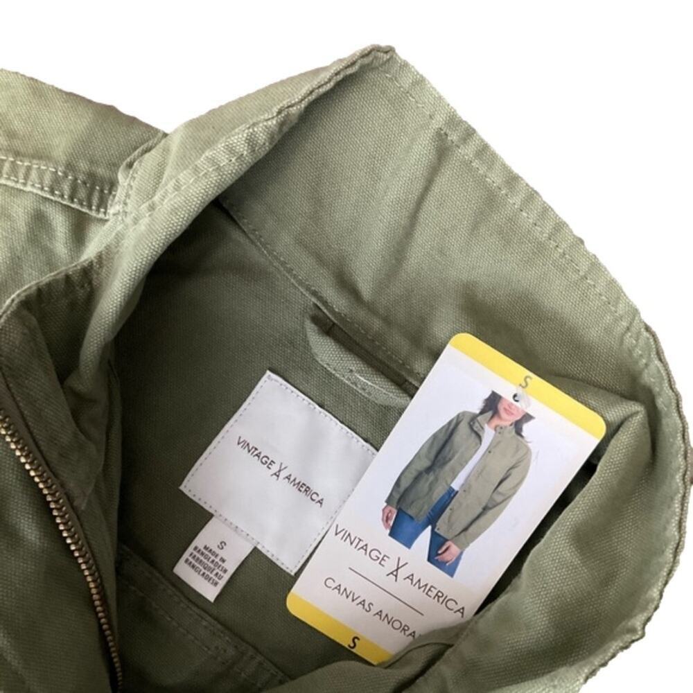 Vintage America Women's Canvas Anorak Olive Green Jacket Size Small NWT - Picture 6 of 10
